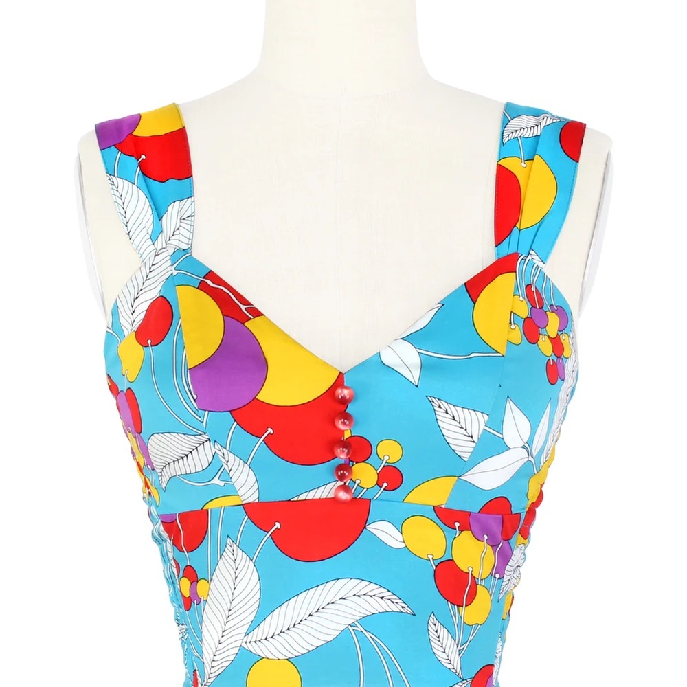Trashy diva tutti-frutti hottie top.  Size 4.